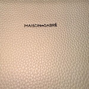 Maison de Sabré Pebbled Leather Laptop Sleeve / Document Case Beige New WOT